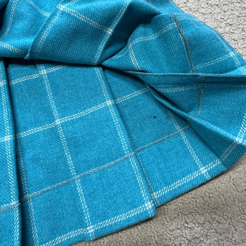 Vintage 60s Burberrys Burberry Blue Plaid Wool Pleated Midi Skirt Size XS AS IS - Picture 7 of 8